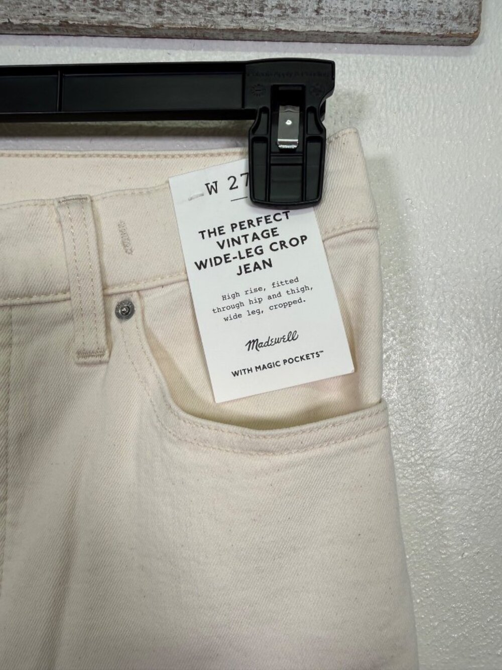 Madewell The Perfect Vintage Wide-Leg Crop Jean  Raw Hem Size 27 S Neutral - Picture 6 of 16
